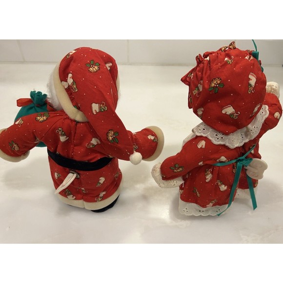 Vintage Santa and Mrs. Clause Animated 10” Wind Up No Batteries Made In Taiwan - Picture 6 of 16